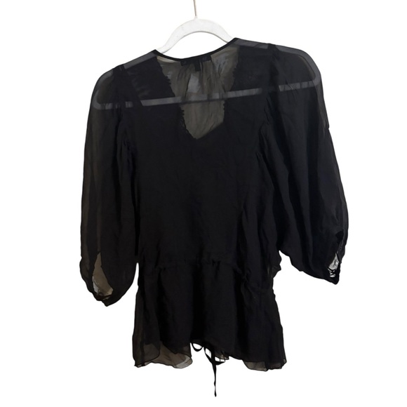 Daniel Rainn‎ Black Silk Lace Button Top Blouse Whimsigoth Small - Picture 5 of 9